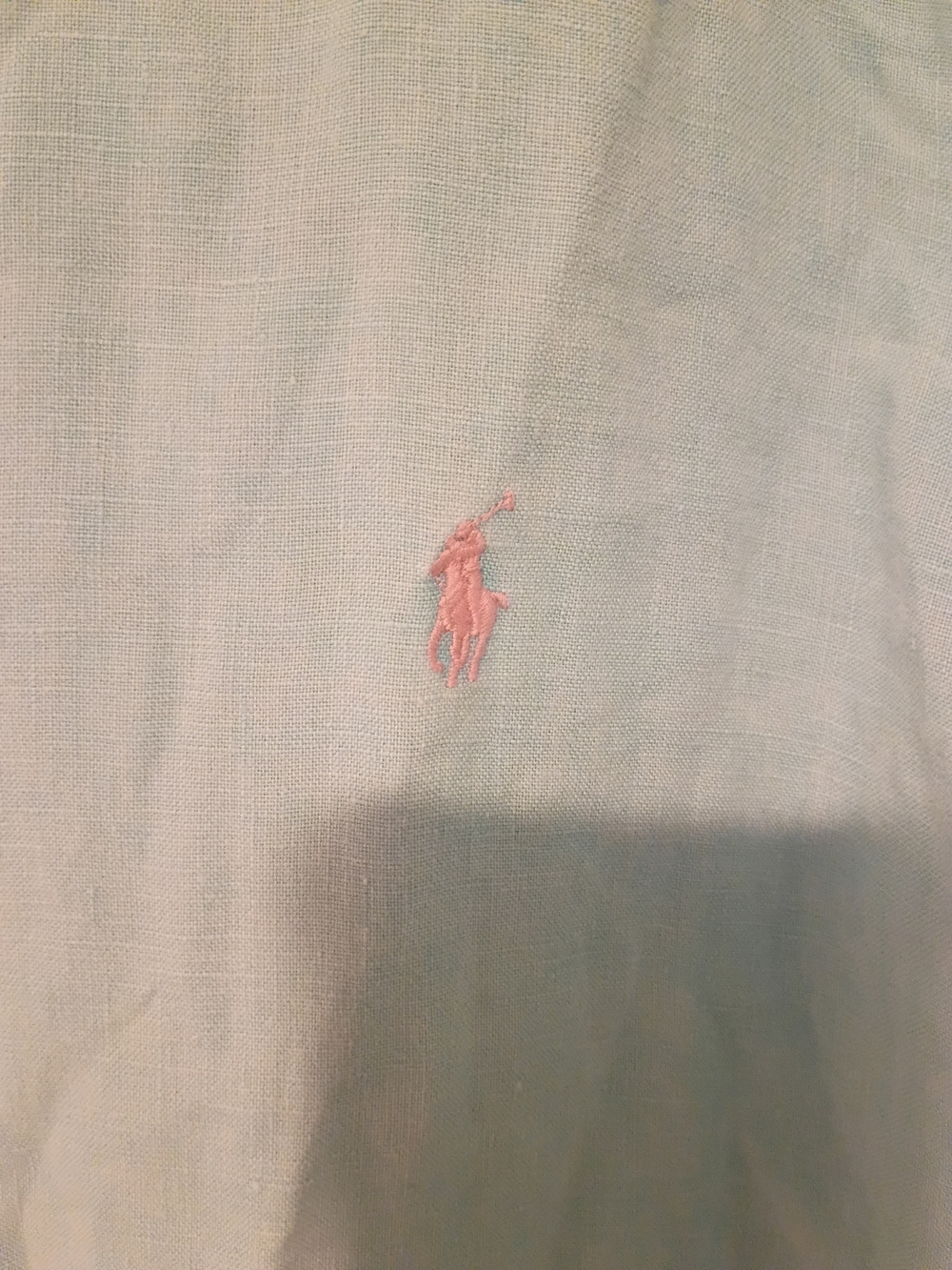 Polo by Ralph Lauren Linen in Light Aqua Pink Pony XL
